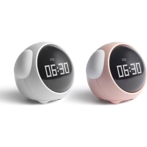 Electronic Clock Expression Alarm Kid Sleep Night Light Wake Up Multi Function Temperature Display Timer Voice Control Clock