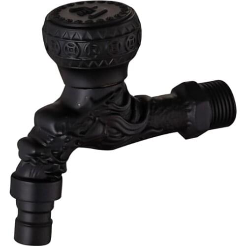 Black Brass Wall Mount Water Faucet Bathroom Accessories Outdoor Sink Garden Taps Decorative Laundry Bibcock Cock