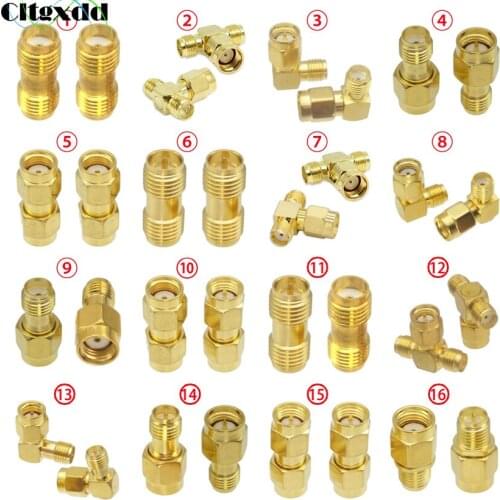 Cltgxdd 1PCS SMA to SMA Connector Male Female RP SMA to SMA Male RPSMA Straight Right Angle 3 Way RF Adapter Converter