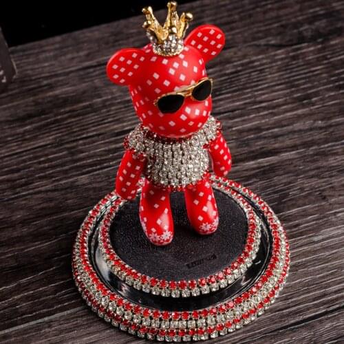 DIY Fashion Diamond Bear Car Ornaments High-end Car interior Decoration Creative Car Aromatherapy Perfume Seat Auto Accessories