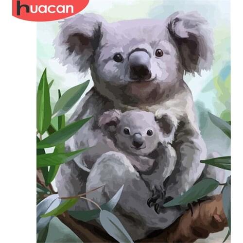 HUACAN Oil Painting By Numbers Animal DIY Pictures By Number Koala Kits Drawing On Canvas Hand Painted Paintings Gift Home Decor