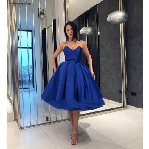 Royal Blue Homecoming Dresses 2019 A Line Sweetheart Knee Length Juniors Sweet 16 Graduation Party Gowns Plus Size Custom Made