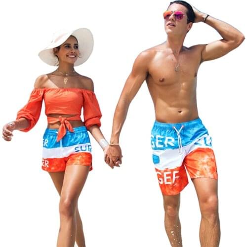 Summer board shorts mens women swimming trunks fast dry surf swimwear couple beach short swimsuit sport running jogging Short