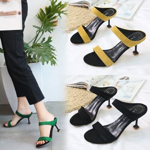 High Heel Slipper Girl Summer 2018 New Style Cool Drag Outside Wear Heel Sandals