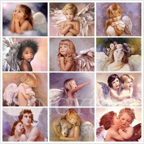Little Angel Diy Diamond Painting Modern Characters Angel Wings Mosaic Home Decorative Rhinestone Embroidery Wall Pictures
