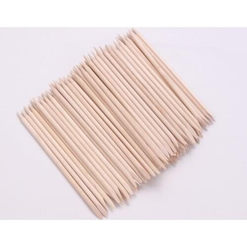 New 100pcs/set 50pcs/set Orange Women Lady Double End Nail Art Wood Stick Cuticle Pusher Remover Pedicure Manicure Tool Set