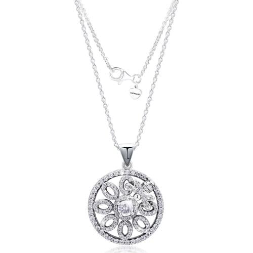 Shimmering Snowflake Necklaces 100% 925 Sterling Silver Jewelry Free Shipping