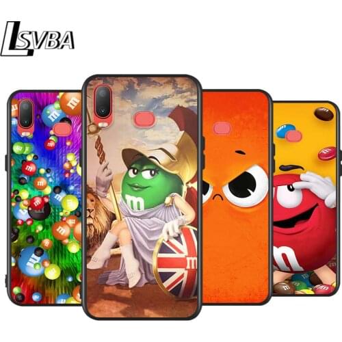 Cute MM Chocolate for Samsung Galaxy A9 A8 Star A750 A7 A6 A5 A3 Plus 2018 2017 2016 Black Phone Case Soft Cover