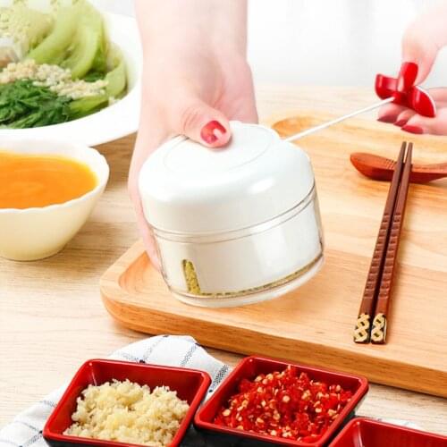 170ML child food Chopper Cutter Vegetable Fruit Twist Shredder Manual Meat Grinder Chopper Garlic Cutter