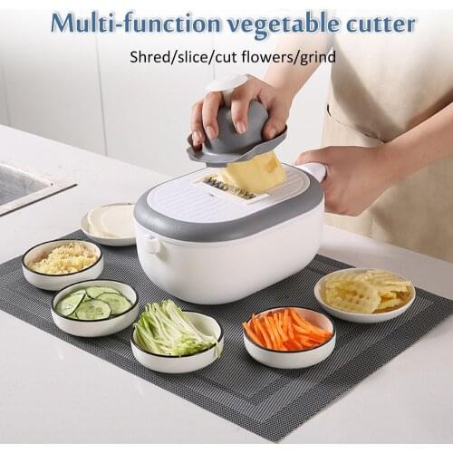 Multifunctional Vegetable Cutter 6 Blades Fruit Potato Peeler Carrot Grater Drain Basket Kitchen Gadgets Cooking Accessories