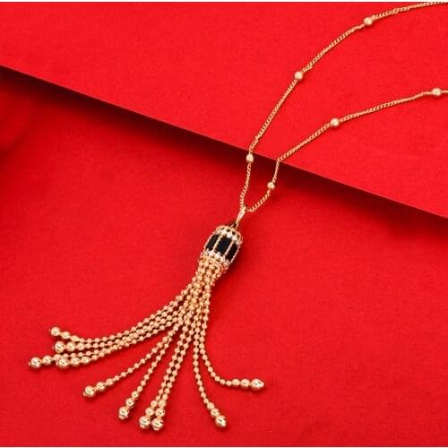 KellyBola Dubai Fashion Gorgeous Chain Pendant Necklace Ladies Wedding Party Show High Quality Jewelry Accessories 2021 New