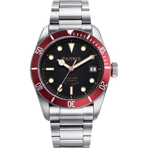 Parnis 41mm Watch Men Miyota Automatic Mechanical Movement Stainless Steel Luminous Luxury Brand Sapphire Crystal Wristwatch Men