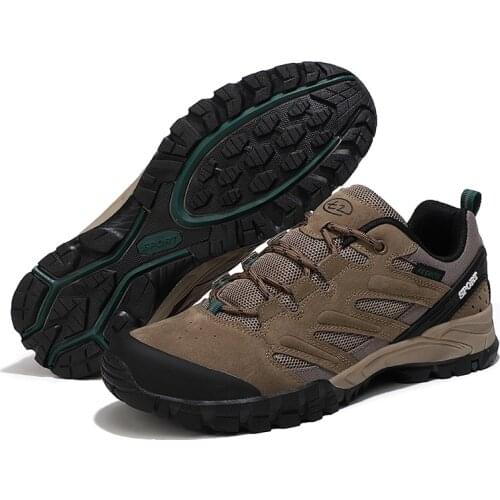 Hiking Shoes Men Lightweight Non-Slip Work Sneakers Low Top Durable Outdoor Walking Trail Backpacking Trekking Mountain Boots