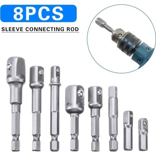 8 pcs Extension Bar Socket Bit Adapter Set Hex Impact Drill Bits Driver Extension Bar Wrenches For Home Tools Parts