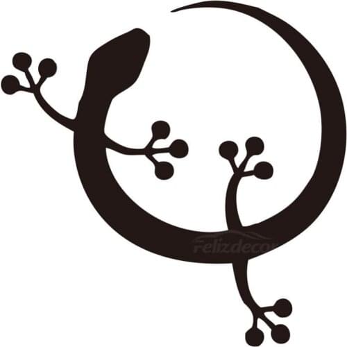 Scared Lizard Gecko Circle Vinyl Car Stickers For Car Body Window Door Decal Funny Top Quality Detachable ZP0247