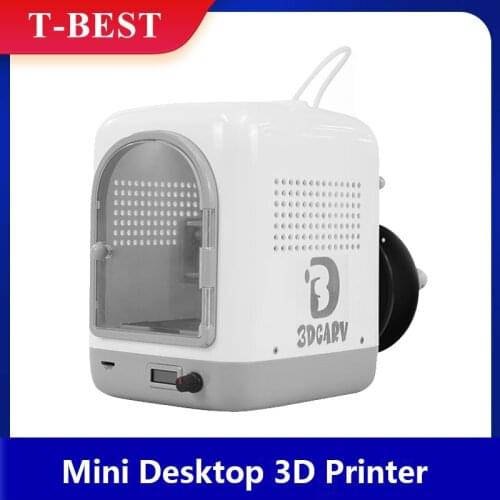 Mini Desktop 3D Printer Fully Assembled with TF Card PLA Filament Support Resume Printing for Kids Family 3D Printing Set