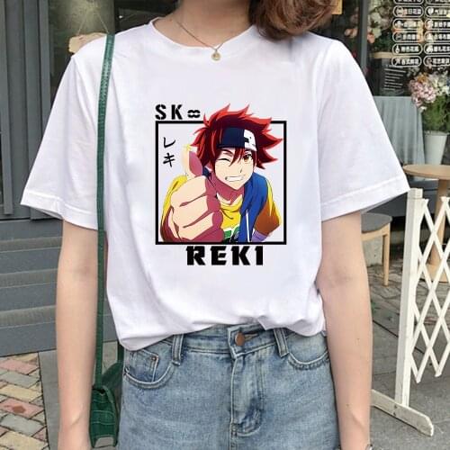 New Japanese Anime SK8 The Infinity T Shirt Hip Hop Cartoon Streetwear Reki Print Tee Causal O-neck Short Sleeve Harajuku Tops