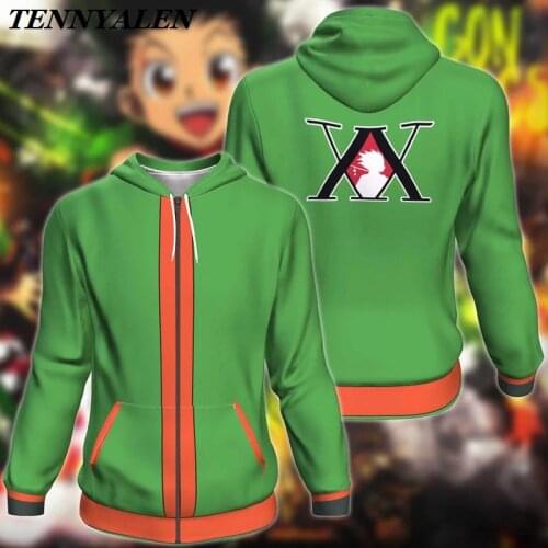 New Anime Cosplay Costume hot manga HUNTER X HUNTER Hisoka GON FREECSS 3D Hoodie Halloween Anime Costume from Adult Fashion coat