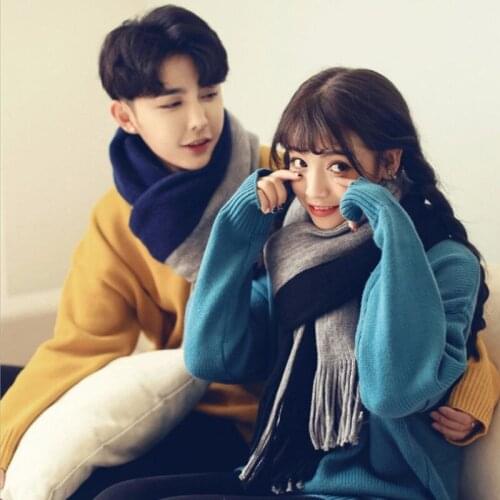 New arrival fashion winter long wild soft scarf comfortable warm fresh tassel shawl women knit classical patchwork sweet scarf