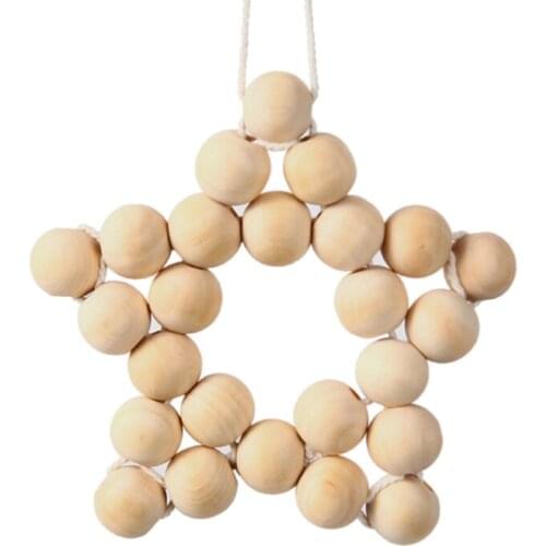 OOTDTY Nordic Style Wooden Beads Ornaments Kids Room Decoration Wall Hanging Girls Baby Tents Decorative