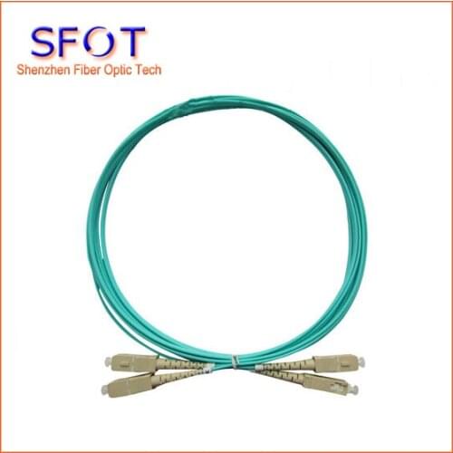 Fiber Optic Patch cord, cable OM3 10G Aqua Multimode 50/125 SC-SC Patchcord Duplex 3mm 3M, 50pcs/lot