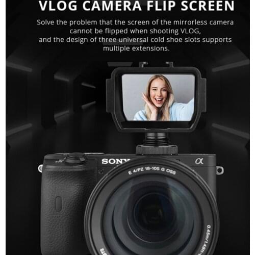 Camera Vlog Selfie Flip Screen Bracket for Sony/Fuji/Nikon/Canon Mirrorless Cameras photo studio Rig ABS Compact Portable
