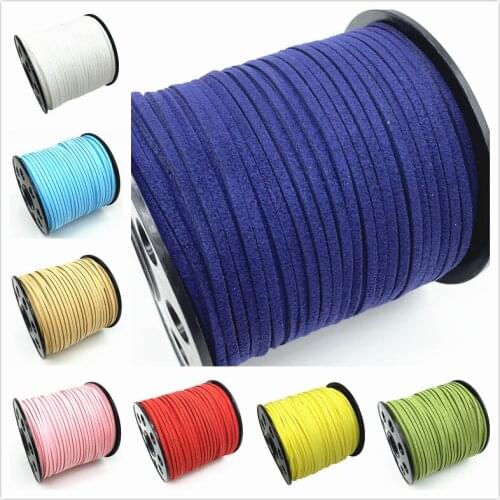 5yards 3mm Flat Faux Suede Braided Cord Korean Velvet Leather Handmade Thread String Rope For DIY Jewelry Making Supplies #Ro