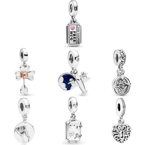 Original Clover & Ladybird With One Leaf Frozen Olaf Pendant Crystal Bead Fit Pandora Bracelet 925 Sterling Silver Charm Jewelry
