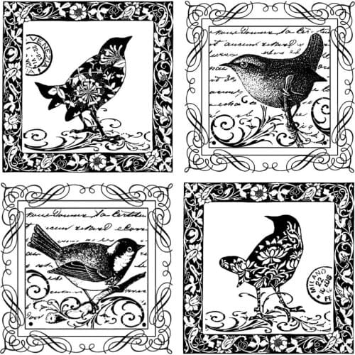 Retro bird Transparent Clear Stamps and Metal Cutting Dies DIY Scrapbooking/Card Decoration