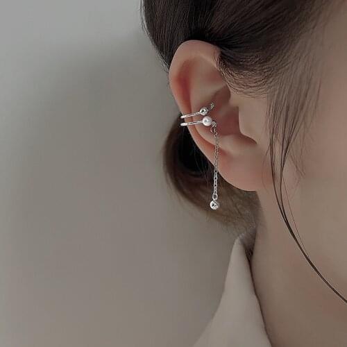 925 Sterling Silver Clip On Earrings Without Piercing Ear Cuff Earcuff Tassel Earrings For Women 2021 Statement Aretes De Mujer