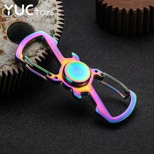 Steel Metal Finger Spinner Keychain Key Ting Fidget Gyro Stress Relief Jandspinner Creative Waist HangingKey Chain Key Holder