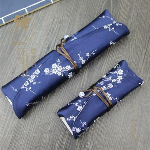 Hand made brocade cloth bag, cotton linen high grade bundle pocket, portable stationery pen bag, stationery storage set bag