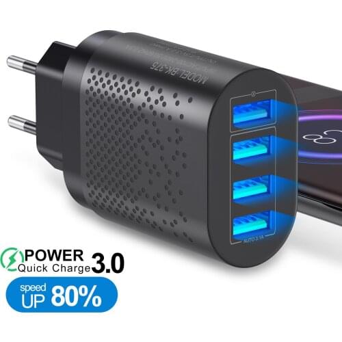 Cargador USB para teléfono móvil, dispositivo de carga rápida de pared de 48W, 3A, con enchufe europeo/estadounidense, para iPho