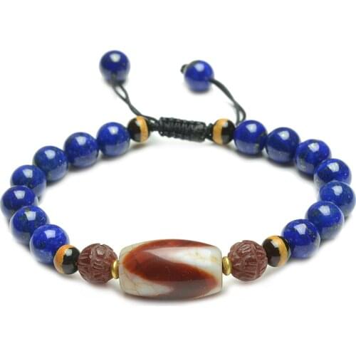 Tibetan Tiger Tooth Protection Dzi Bead Amulet Bracelet -Feng Shui Energy
