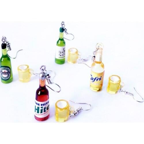 2020 Trend Wine Bottle Funny Earrings for Women Small Mini Pendant Geometric Earrings Unusual Cool Harajuku Wholesale Jewelry