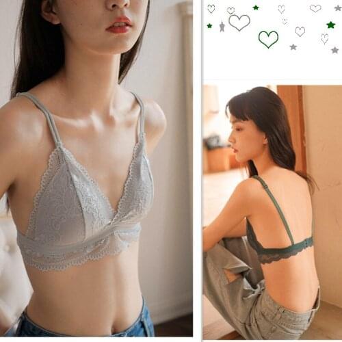 Womens Thin French Bra, Fashion Sexy Lace Underwear, Gathered Breasts, Big Breasts, and Elementary School Bras