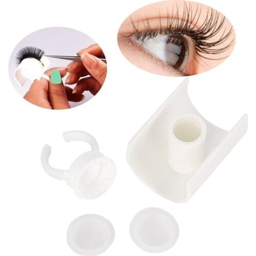 1 Set Accesorios Mujer Eyelash Glue Ring Adhesive Eyelash Pallet Holder Makeup Kit Tool Beauty Accessory For Eyelash Extention