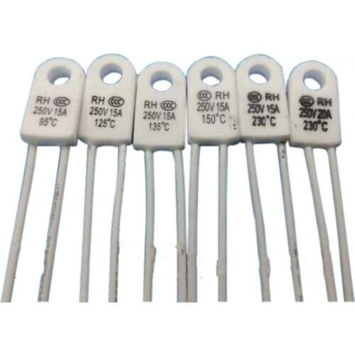 10pcs RH 95C 115C 125C 130C 135C 150C 180C 230C 240C Degree 15A 250V Temperature fuse Thermal links Over temperature protector