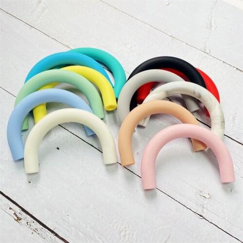 10pcs Baby Silicone U Tube Teether Beads DIY Baby Shower Pacifier Dummy Nursing Chewing Mommy Jewelry Pendant Sensory Toy Gift