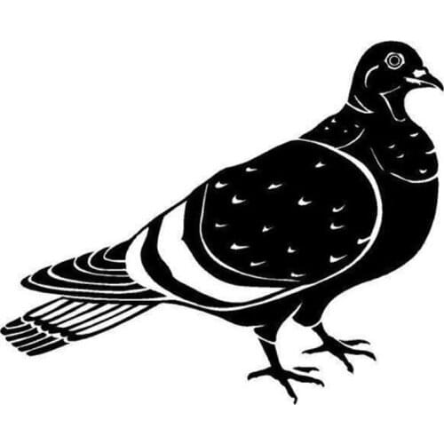 20.3*16.7CM Cute Pigeon Car Body Decal Stickers Cartoon Birds Stylish Vinyl Car Accessories Black/Silver C9-0835