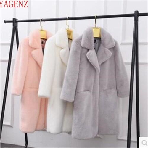 2020 Large size Fashion Women Imitation water mink hair Coat up to date student Winter clothes Temperament Fur grass coat 773