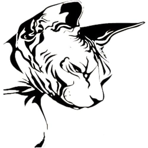 21.7*22.9CM Car Sticker Sphynx Cat Decal Fashion Vinyl Car Styling Nice Cool Motorcycle Accessories Black/Silver S1-0198