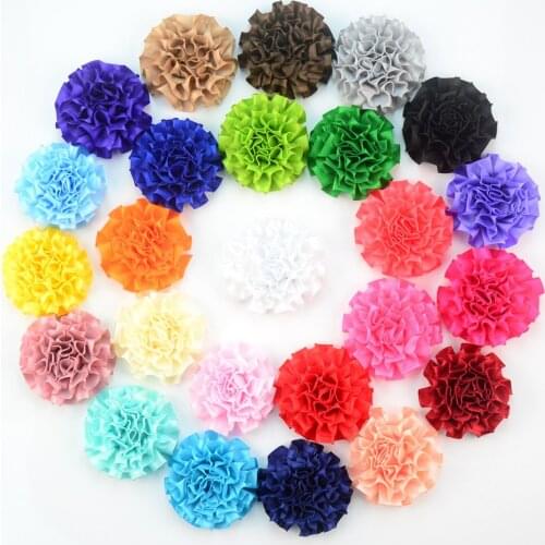35 pcs/lot , 5cm satin ribbon fabric flower for headband accessories apparel accessories