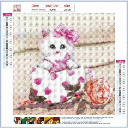 4 Pack Lovely Cat 5D DIY Diamond Painting Kits Full Drill Rhinestone Embroidery X4YD