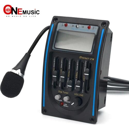 5 Band Acoustic Guitar EQ Preamp LC-5 5-Band EQ Equalizer Pickup Tuner LCD with Microphone