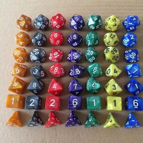 7pcs/Set Game Multi Sides Dice Color Dices Game Playing For TRPG Game Lover For Parties For Parties TRPG Gamer