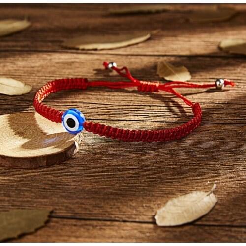 8 Pcs Evil Eye Bracelets Hamsa Hand-Woven Adjustable Knot String Red Rope Braided Bracelet Friendship Charm Anklet Good