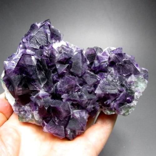 800g Purple-Green Fluorite Cluster on Quartz Matrix - crystals and stones healing Mineral specimen Home Decor feng shui