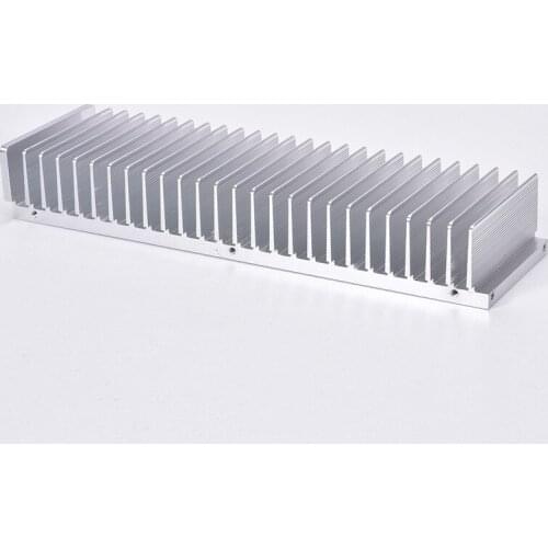 All aluminum silver power amplifier heat dissipation 263 mm x 40 mmx 80 mm