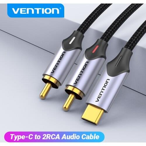 Vention USB C to RCA Audio Cable Type C to 2 RCA Cable for Speaker Amplifier Huawei Xiaomi Laptop 1m 2m 3m USB C Splitter RCA Y